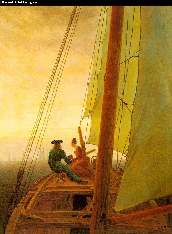 Caspar David Friedrich On Board a Sailing Ship